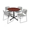 Kobe Kobe Round Table & Chair Set, Wood, Metal, Polypropylene Top TKB42RNDCH44GY - alternate 1